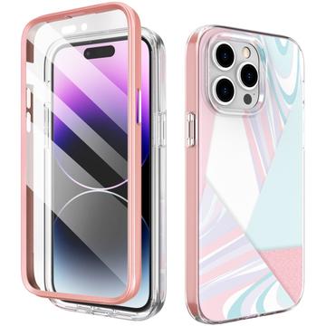 iPhone 14 Pro Ahastyle WE13 360 Suojaushybridikotelo - pastelli marmori