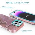 iPhone 14 Pro Ahastyle WE13 360 Suojaushybridikotelo - violetti marmori