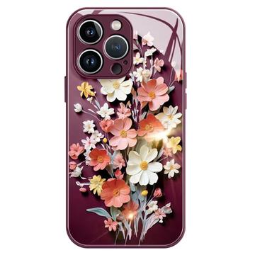 iPhone 14 Pro Kukkakimppu Hybridikotelo - Viininpunainen
