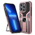 iPhone 14 Pro Hybridikotelo Jalustalla Metallinen - Ruusukulta
