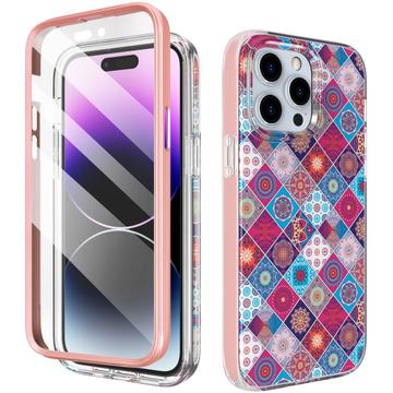 iPhone 14 Pro Max Ahastyle WE13 360 Suojaushybridikotelo - värikäs Mandala