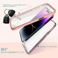 iPhone 14 Pro Max Ahastyle WE13 360 Suojaushybridikotelo - violetti marmori