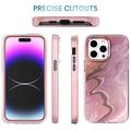 iPhone 14 Pro Max Ahastyle WE13 360 Suojaushybridikotelo - violetti marmori