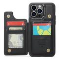 iPhone 14 Pro Max Caseme C22 Kotelo RFID-korttilompakko - Musta