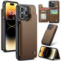 iPhone 14 Pro Max Caseme C22 RFID-korttilompakko - ruskea