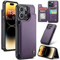 iPhone 14 Pro Max Caseme C22 Kotelo RFID-korttilompakko - Violetti