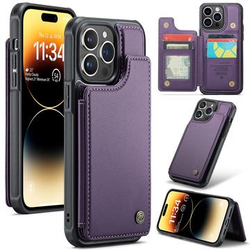 iPhone 14 Pro Max Caseme C22 Kotelo RFID-korttilompakko - Violetti