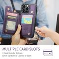 iPhone 14 Pro Max Caseme C22 Kotelo RFID-korttilompakko - Violetti