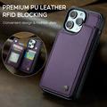 iPhone 14 Pro Max Caseme C22 Kotelo RFID-korttilompakko - Violetti