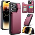 iPhone 14 Pro Max Caseme C22 Kotelo RFID-korttilompakko - punainen