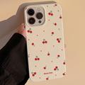 iPhone 14 Pro Max Kirsikkakuvio TPU-kotelo - Valkoinen