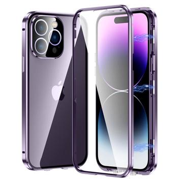 iPhone 14 Pro Max Magneettikotelo Panssarilasi - 9H sella - Violetti