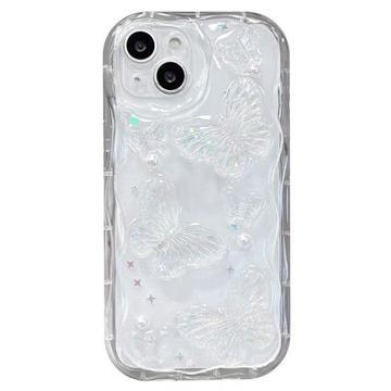 iPhone 15 Perhos- ja helmi-TPU-kotelo - läpinäkyvä