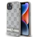 iPhone 15 DKNY Checkered Pattern and Stripe kotelo - Beige