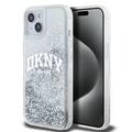 iPhone 15 DKNY Liquid Glitter Arch Logo Suojakuori - läpinäkyvä