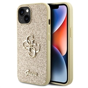 iPhone 15 Guess Fixed Glitter 4G Metal Logo Kotelo