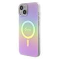 iPhone 15 Guess IML Iridescent Script Mag Kotelo - Vaaleanpunainen