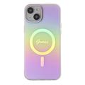 iPhone 15 Guess IML Iridescent Script Mag Kotelo - Vaaleanpunainen