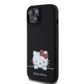 iPhone 15 Hello Kitty Daydreaming Nestemäinen Silikoni Suojakuori - Musta