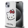iPhone 15 Hello Kitty IML Kitty Pää Kotelo - Valkoinen