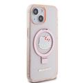 iPhone 15 Hello Kitty IML Ringstand Glitter MagSafe Case - Vaaleanpunainen