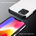 iPhone 15 Hybridikotelo Liukuvalla Korttitelineellä - Valkoinen