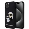 iPhone 15 Karl Lagerfeld 3D kumi Karl & Choupette NFT Case - Musta