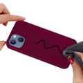 iPhone 15 Liquid Silicone Suojakuori - Viininpunainen