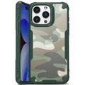 iPhone 15 Plus Anti-Shock Hybridikotelo - Naamiointi - Vihreä