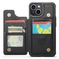 iPhone 15 Plus Caseme C22 Kotelo RFID-korttilompakko - Musta