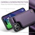 iPhone 15 Plus Caseme C22 Kotelo RFID-korttilompakko - Violetti