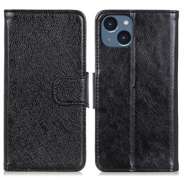 iPhone 15 Plus Elegant Sarjan Lompakkokotelo - Musta