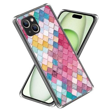 iPhone 15 Plus Tyylikäs Sarjan Erittäin Ohut TPU-kotelo - Sateenkaaren Rombi