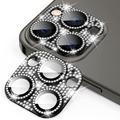 iPhone 15 Pro/15 Pro Max Hat Prince Glitter Kameralinssin Panssarilasi - Musta