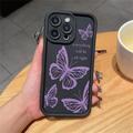 iPhone 15 Pro Perhoskuvioinen TPU-kotelo - Violetti / Musta