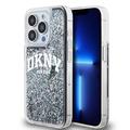 iPhone 15 Pro DKNY Liquid Glitter Arch Logo Suojakuori - Musta
