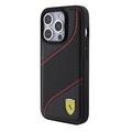 iPhone 15 Pro Ferrari Rei\'itetty Viisto Viiva Kotelo - Musta