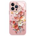 iPhone 15 Pro Kukkakimppu Hybridikotelo - vaaleanpunainen