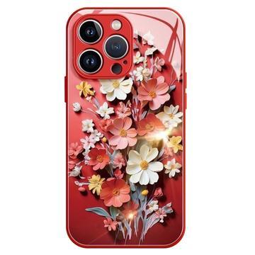 iPhone 15 Pro Kukkakimppu Hybridikotelo - punainen