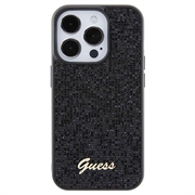 iPhone 15 Pro Guess Disco Metal Script Logo Kotelo - Musta