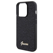 iPhone 15 Pro Guess Disco Metal Script Logo Kotelo - Musta