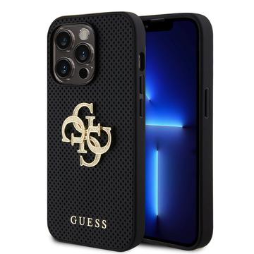 iPhone 15 Pro Guess Rei\'itetty 4G Glitter Logo Suojakuori - Musta