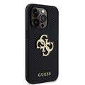 iPhone 15 Pro Guess Rei\'itetty 4G Glitter Logo Suojakuori - Musta