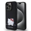iPhone 15 Pro Hello Kitty Daydreaming Nestemäinen Silikoni Suojakuori - Musta