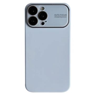 iPhone 15 Pro Nestemäinen Silikonikotelo Jossa on Linssin Lasisuojaus - Vaaleansininen
