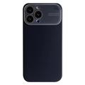 iPhone 15 Pro Liquid Silikoni Kotelo Jossa on Linssin Lasisuojaus - Musta