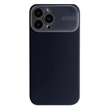 iPhone 15 Pro Liquid Silikoni Kotelo Jossa on Linssin Lasisuojaus - Musta