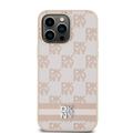 iPhone 15 Pro Max DKNY Ruudullinen kuvio ja raita kotelo - vaaleanpunainen