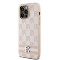 iPhone 15 Pro Max DKNY Ruudullinen kuvio ja raita kotelo - vaaleanpunainen