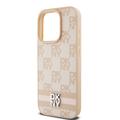 iPhone 15 Pro Max DKNY Ruudullinen kuvio ja raita kotelo - vaaleanpunainen